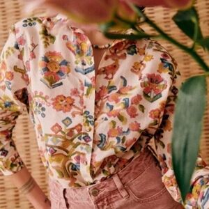 Sezane Pierro Colorful Floral Blouse